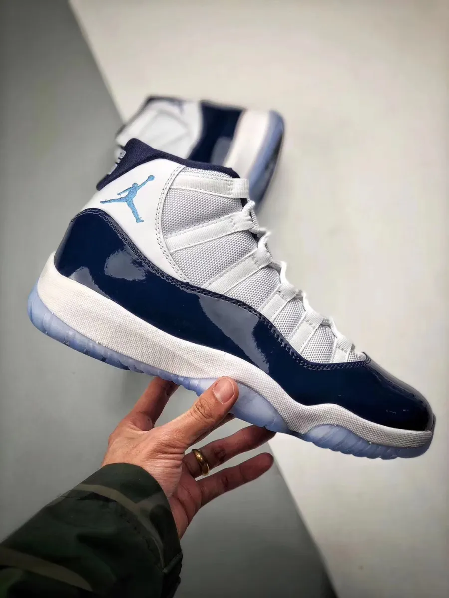 Air Jordan 11 Retro 'UNC Win Like 82' 378037-123 #navy blue and white nikes