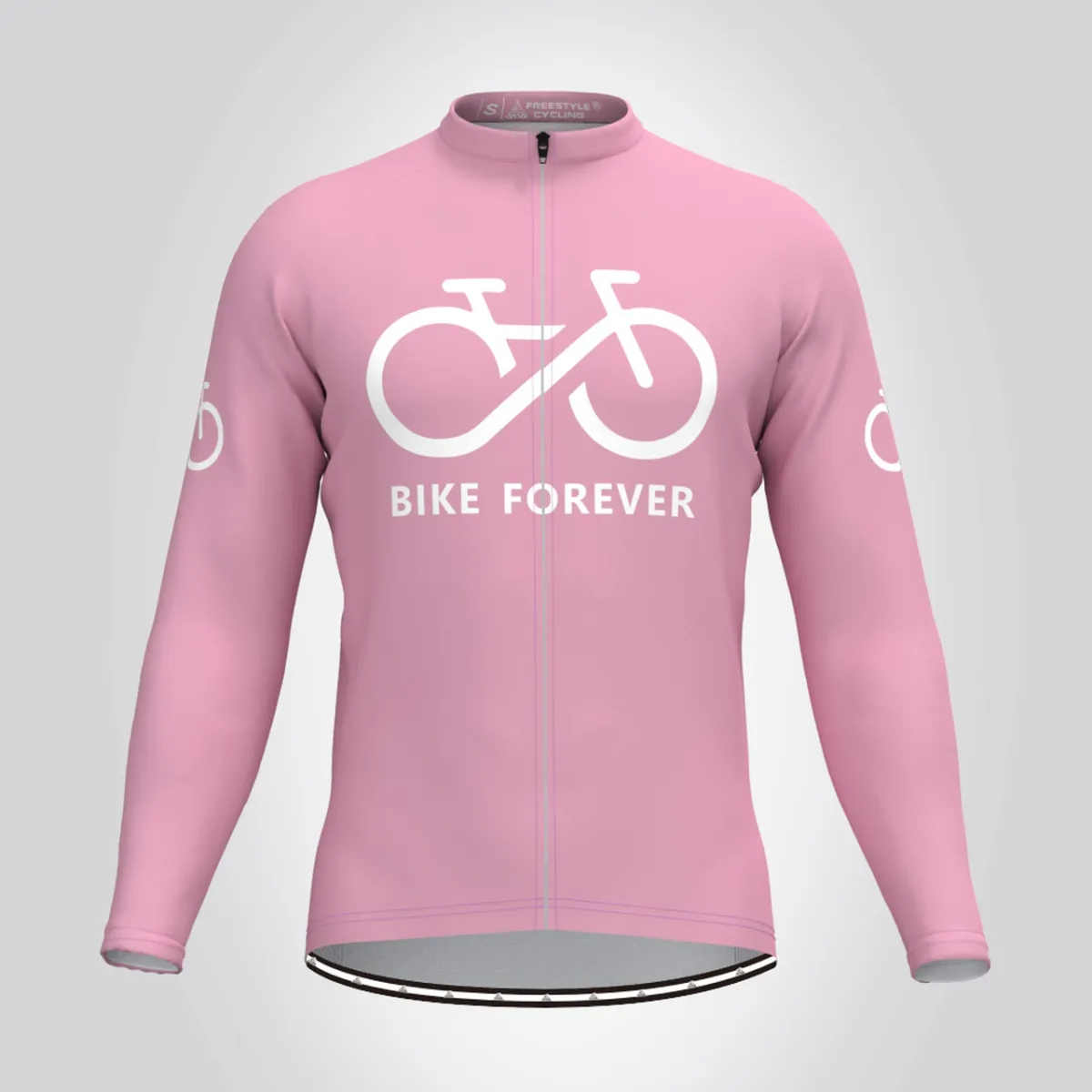 Men's Bike Forever LS Cycling Jersey - Ice Pink Restock