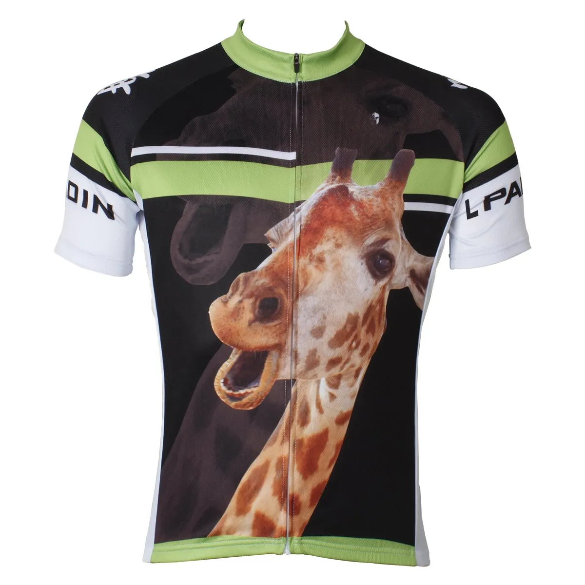 Giraffe Animal Men's Short-Sleeve Green&Black Cycling Jersey Bicycling Shirts Summer NO.562