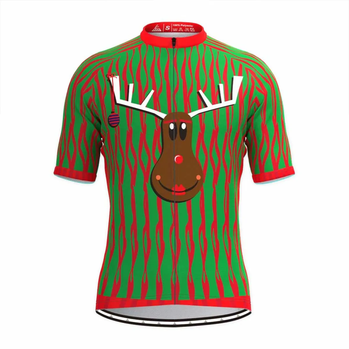 Ugly Christmas Sweater Themed Cycling Jersey-XMAS Elk