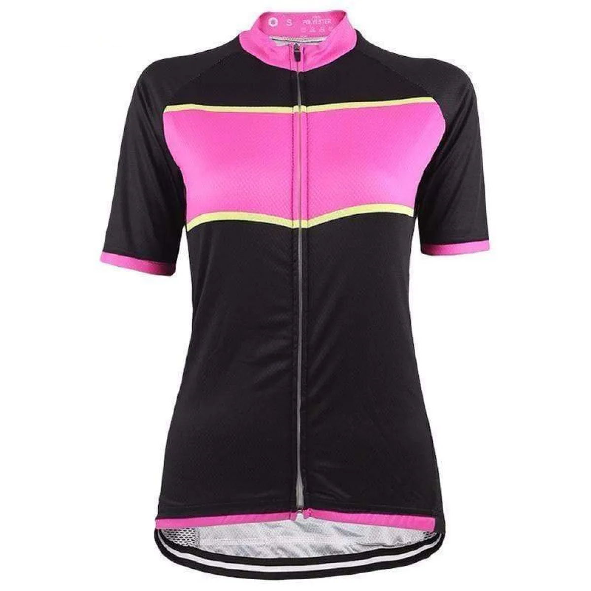 Women's Pink Stripe Black Cycling Jersey Outlet