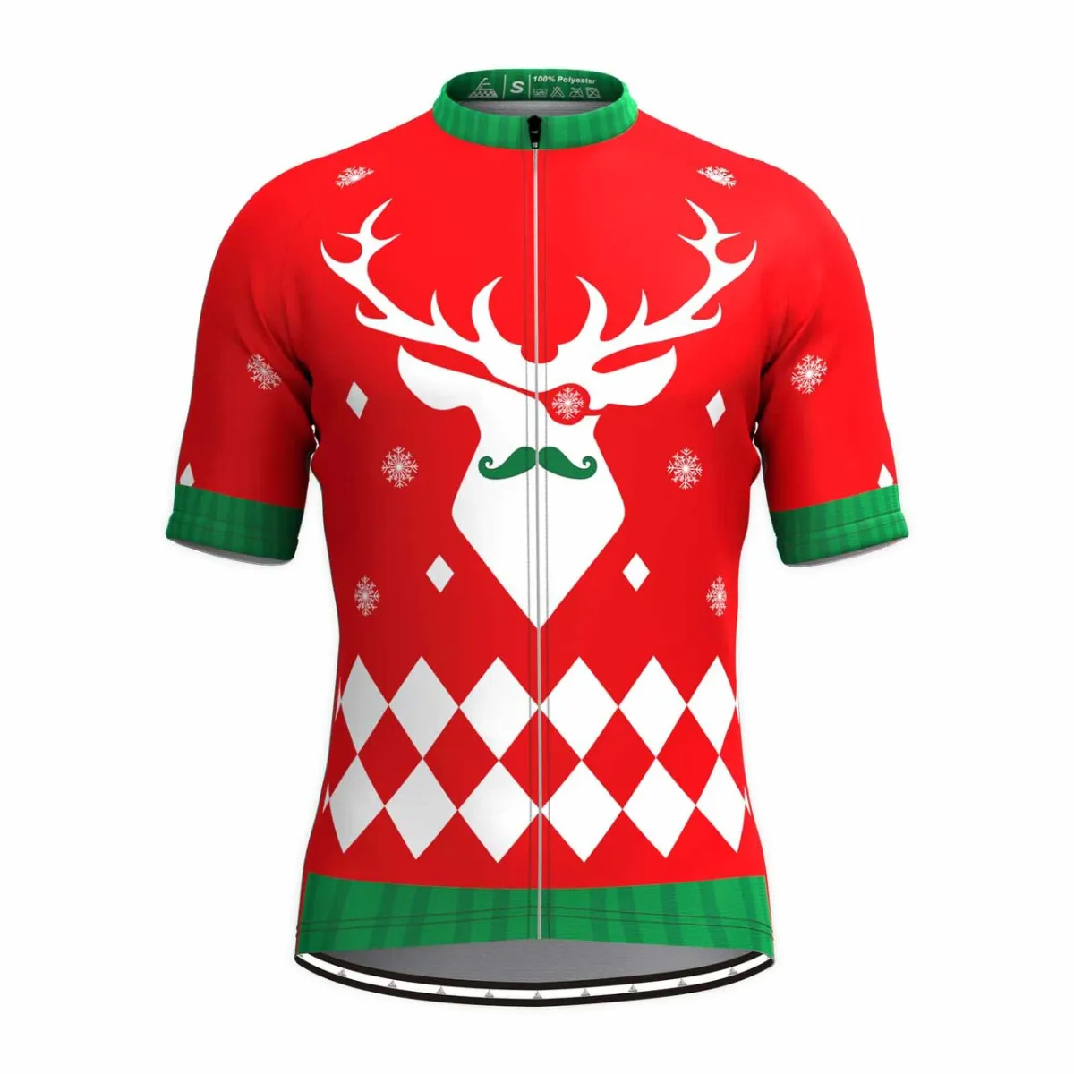 Ugly Christmas Sweater Elk Cycling Jersey Red Outlet