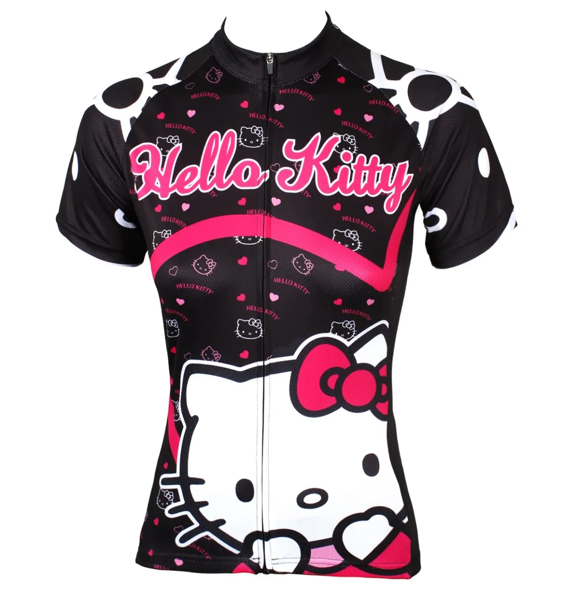HELLO KITTY Princess Women's Top Cycling Jersey T-shirt Summer Black Kit NO.538