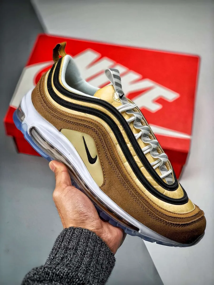 Nike Air Max 97 'Unboxed' Ale Brown/Black-Elemental Gold #nike air max 97 rose gold