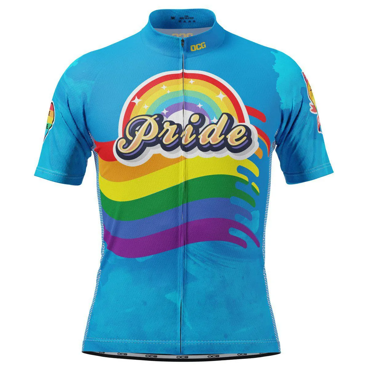 Men's LGBT Pride Rainbow Flag Short Sleeve Cycling Jersey, Pride Short
