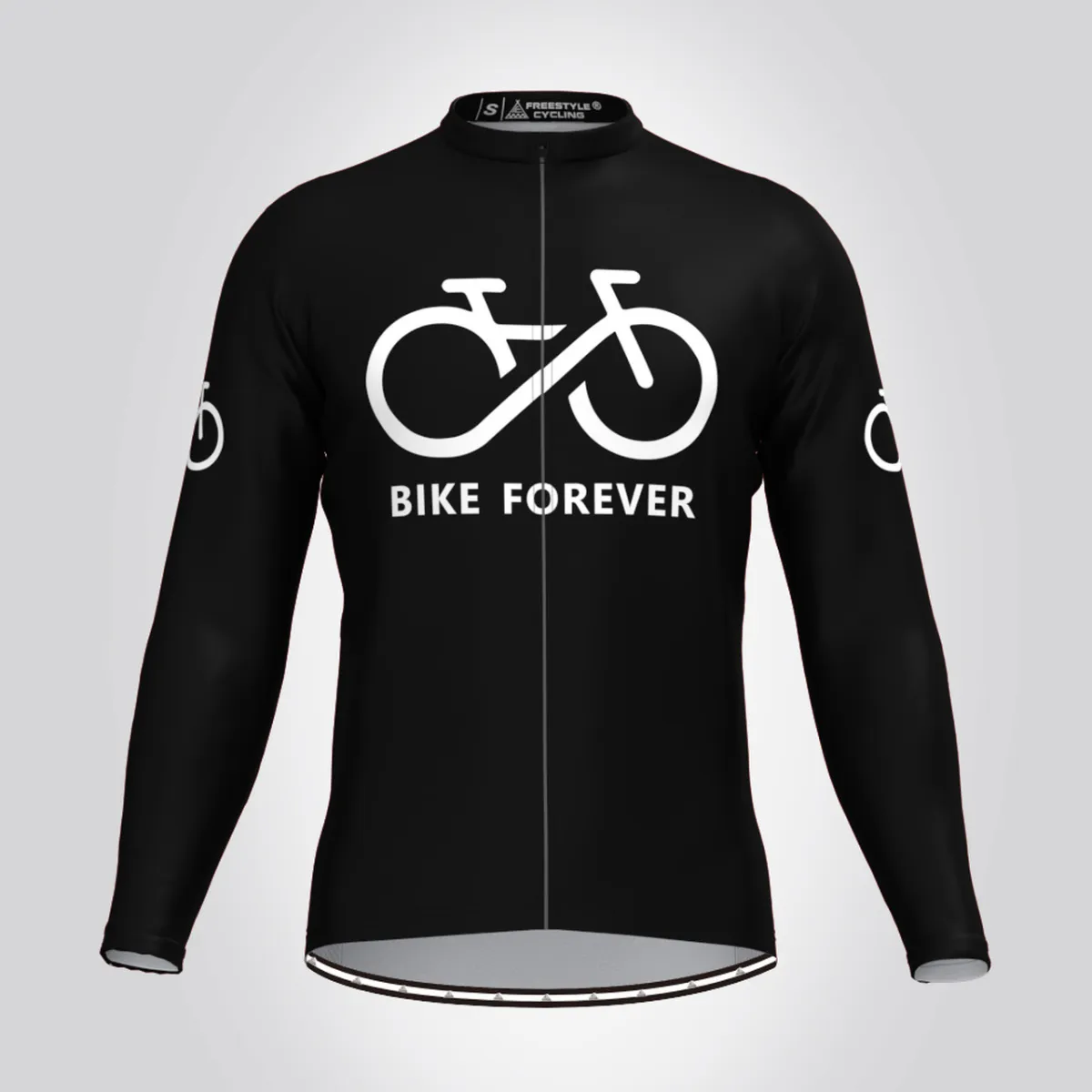 Men's Bike Forever LS Cycling Jersey - Black Outlet