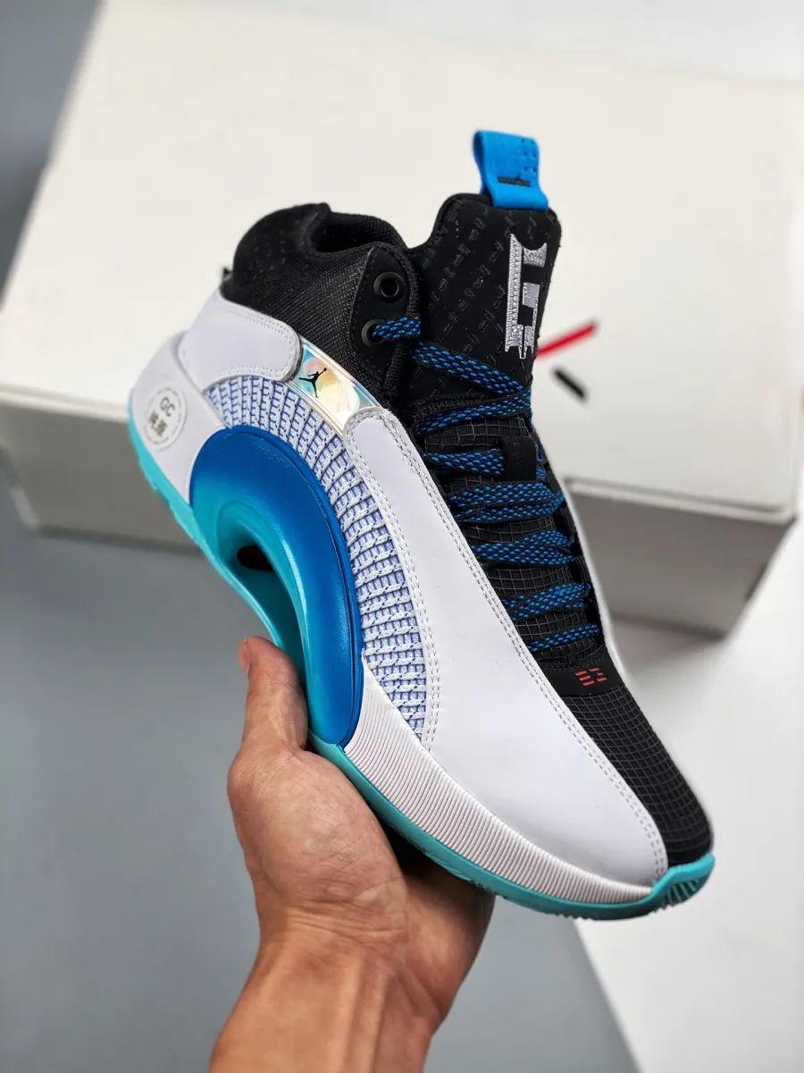 Air Jordan 35 'Morpho' White Blue Black jordan 35 morpho