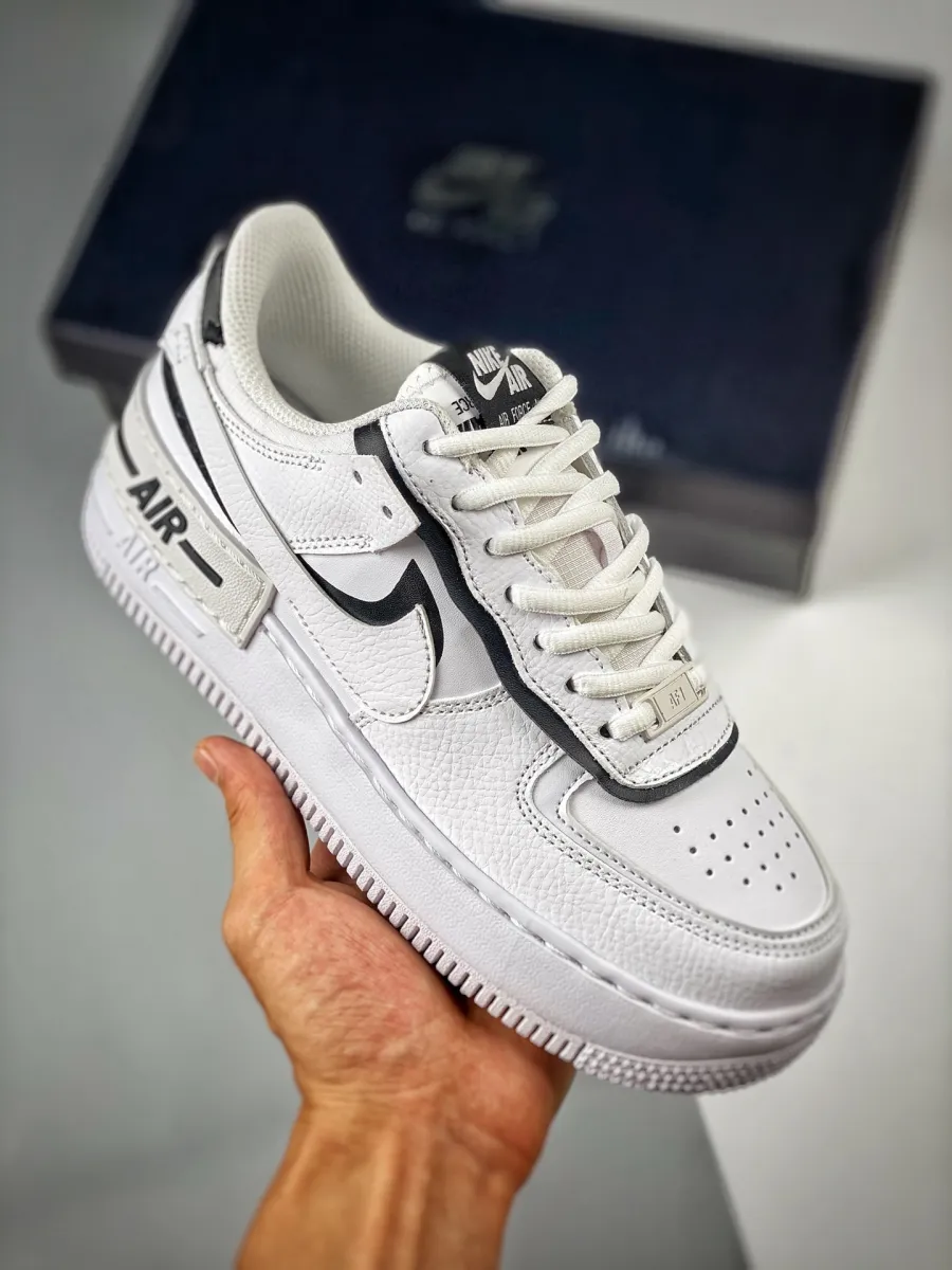 Custom Nike Air Force 1 Shadow White Black #nike air force 1 shadow white black custom