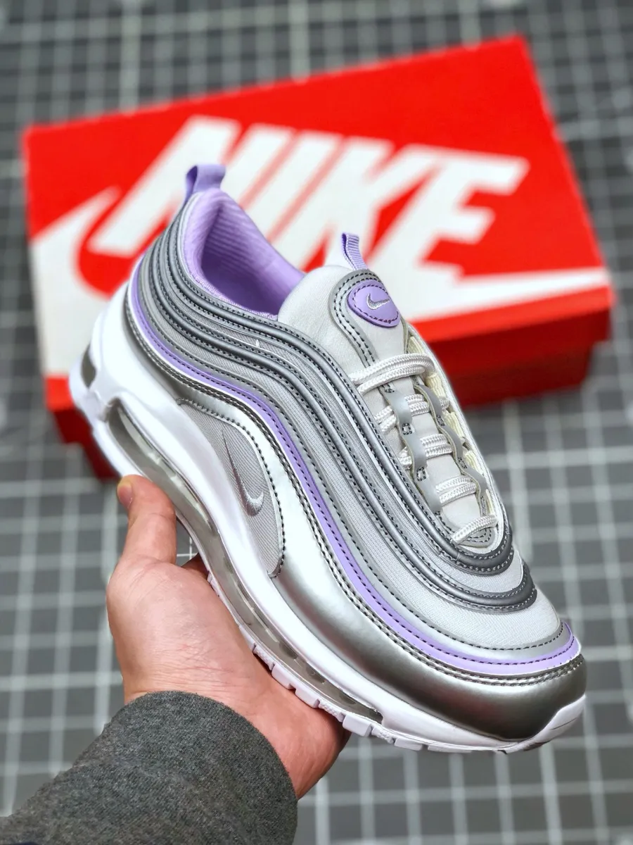 Nike Air Max 97 SE Grey Silver Purple White #air max 97 purple and grey