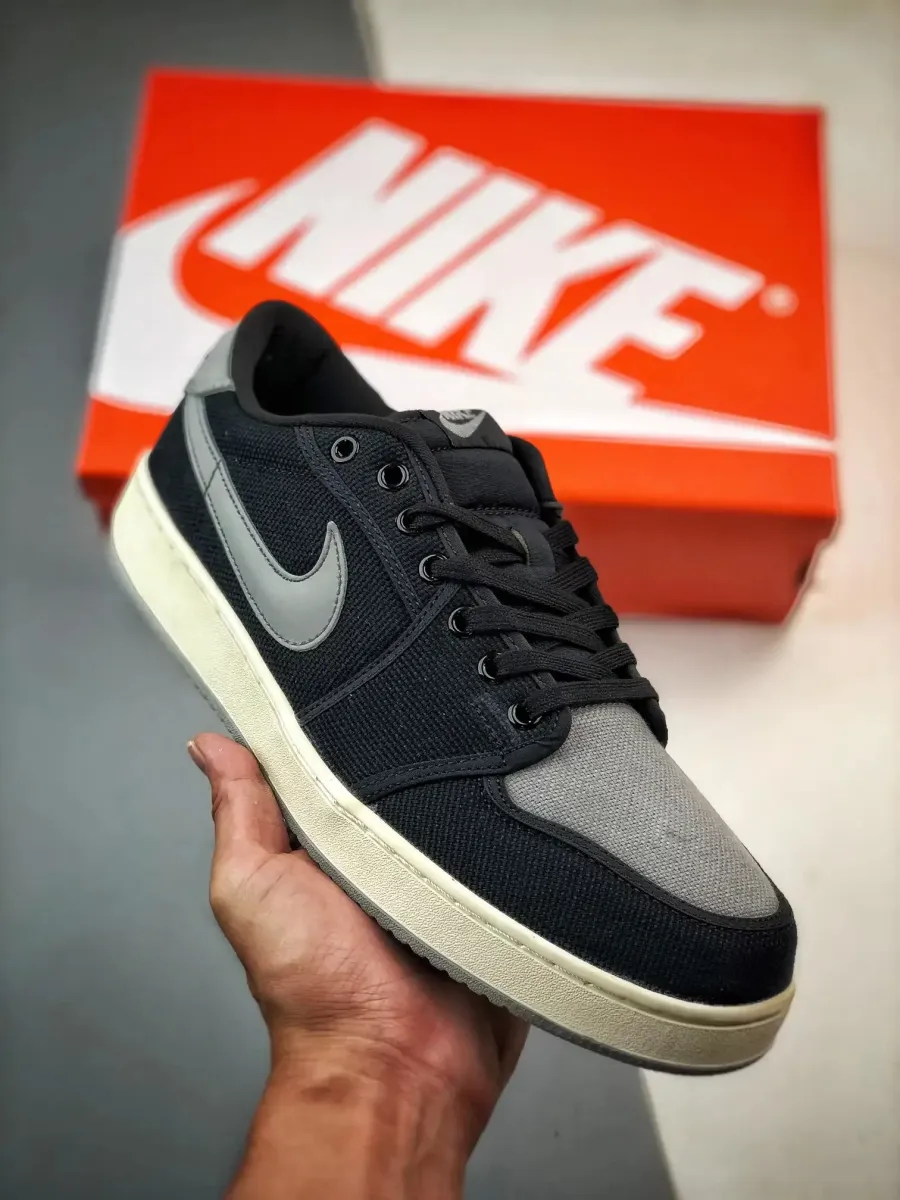 Air Jordan 1 KO Low "Shadow" Black/Sail-Grey DX4981-002