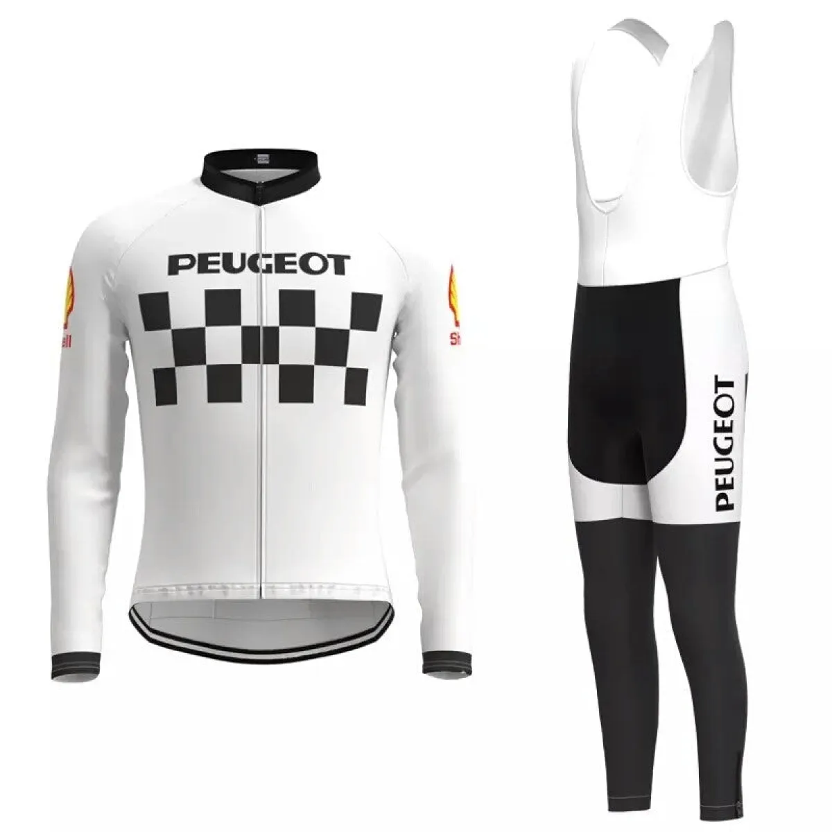 1986 Peugeot Team Retro Cycling Set Long Sleeves To Buy