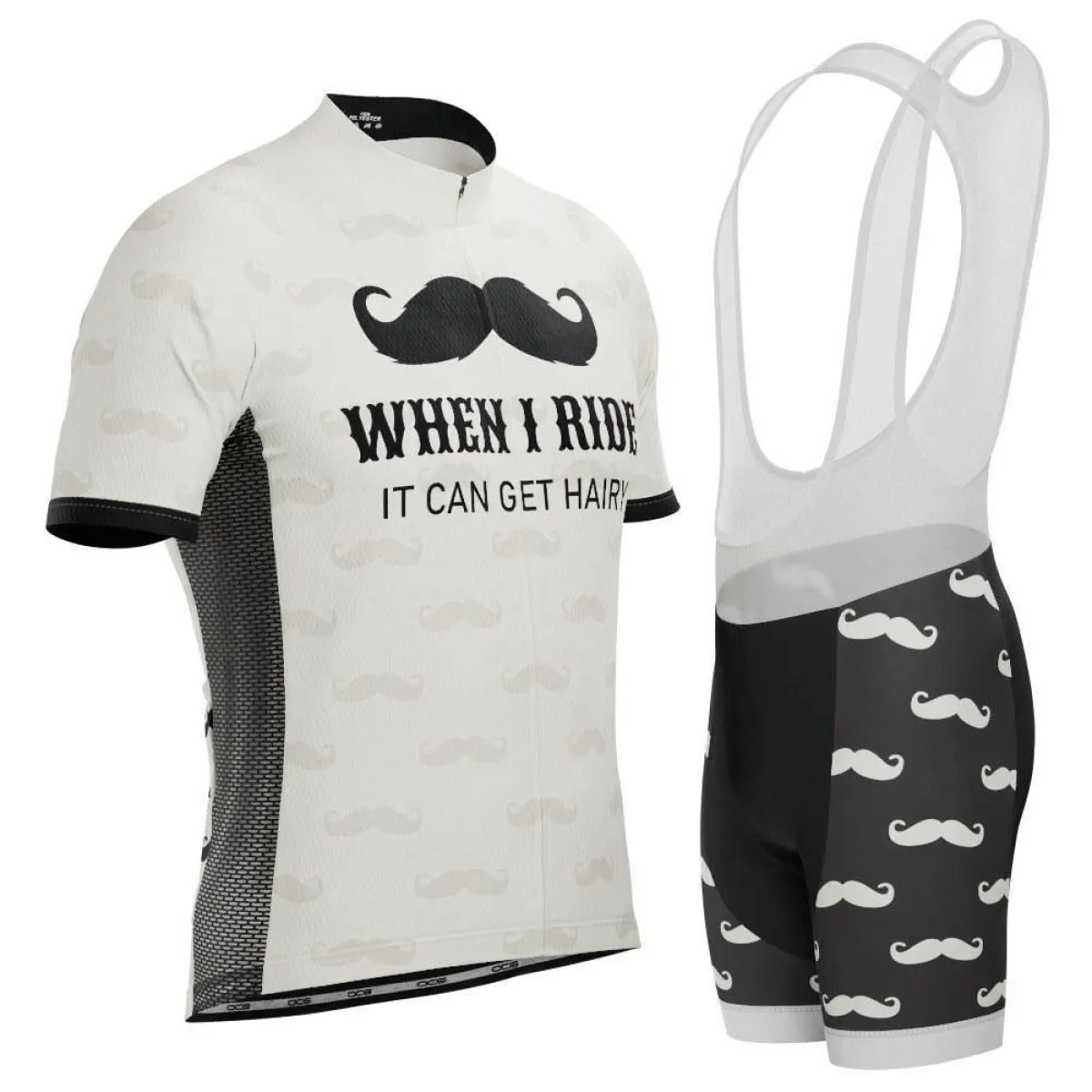 Men's Hairy Mustache Short Sleeve Cycling Kit To Buy