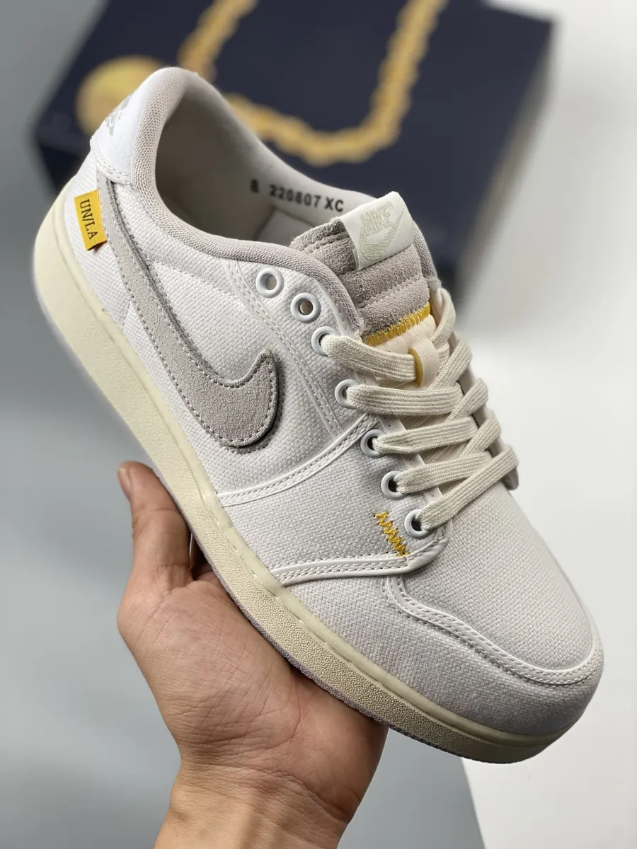 Union x AJKO 1 Low White/Sail-University Gold-Neutral Grey - ajko 1 low x union