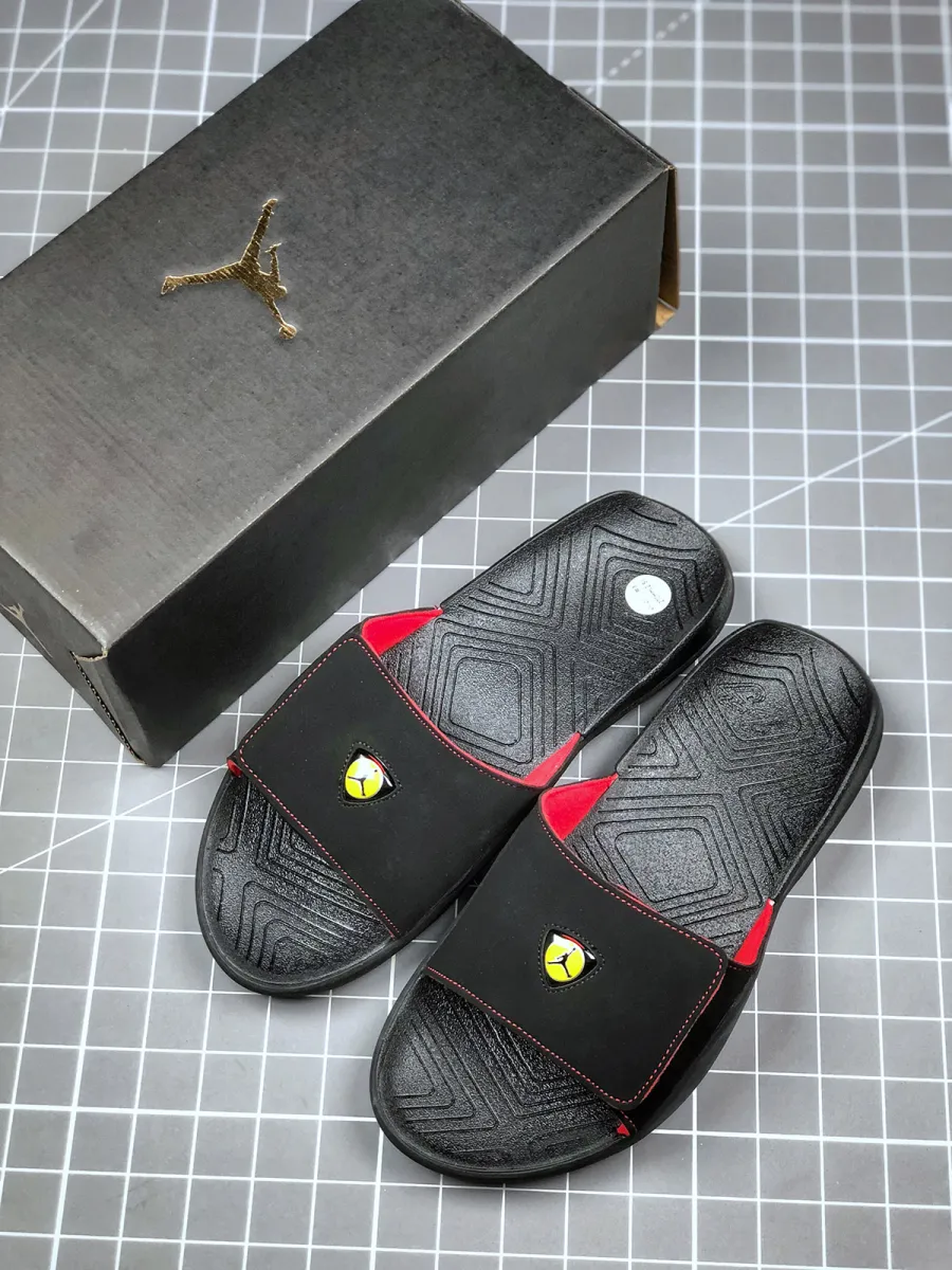 Air Jordan Hydro 7 Black Red Slippers AA2517-003 Jordan Slippers Red