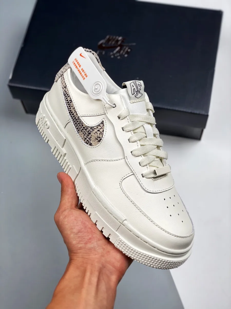Nike Air Force 1 Pixel SE Snakeskin Sail Desert Sand CV8481-101 snakeskin air force 1