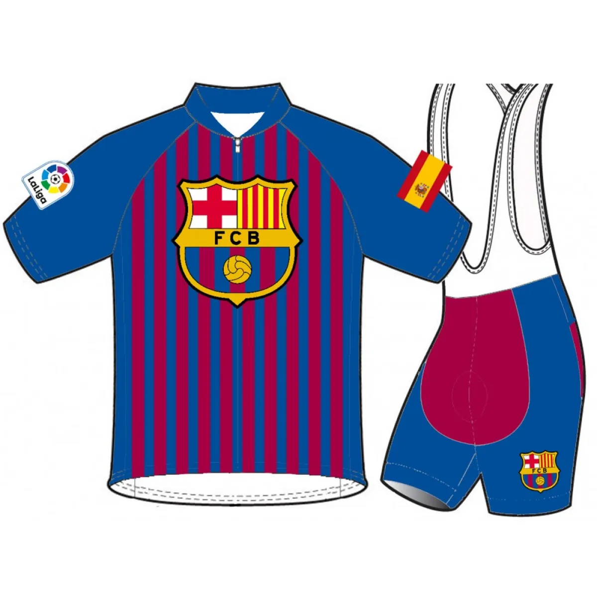 FC BARCELONA Short Sleeve Cycling Jerseys and (bib) shorts