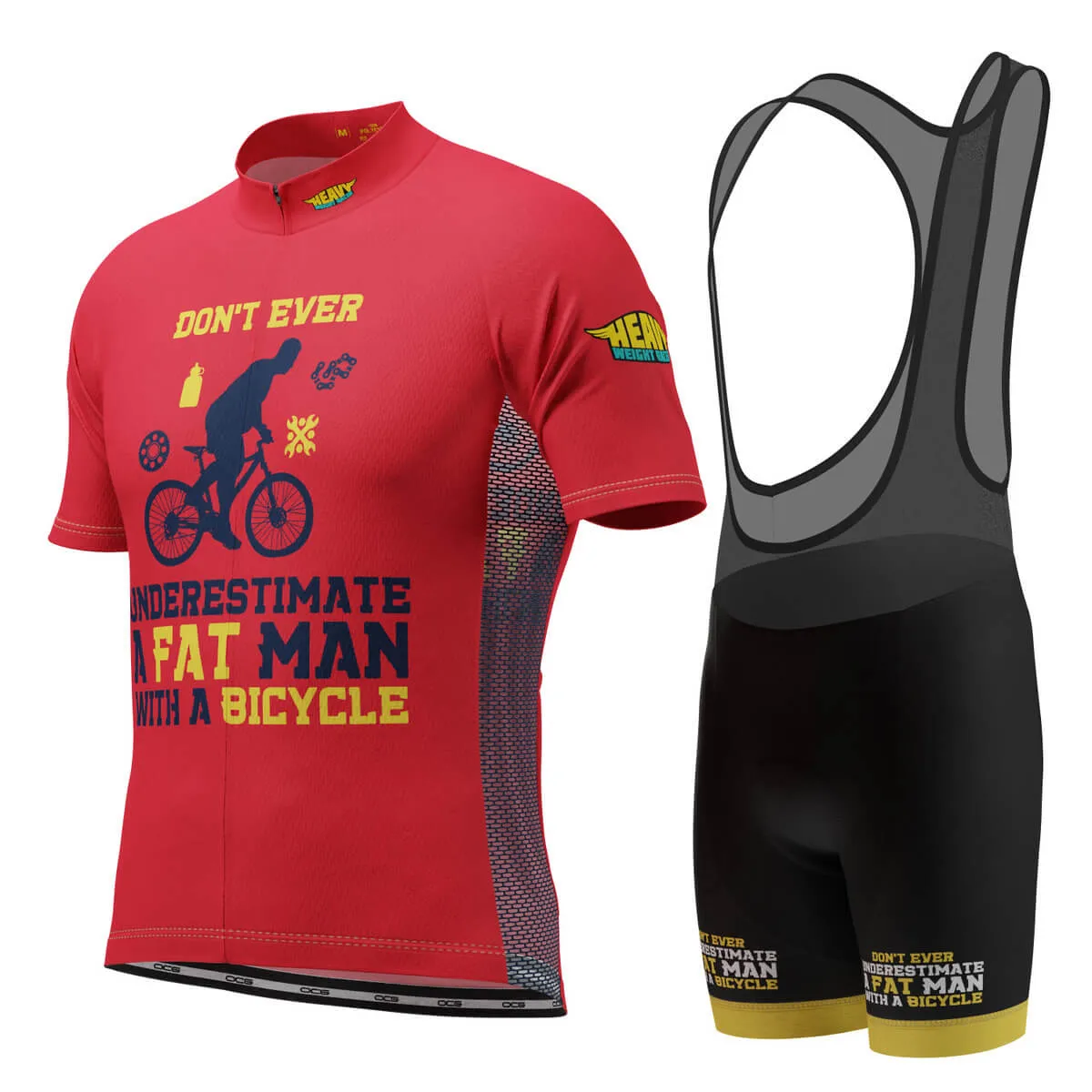 Men's Fat Man Bicycle Short Sleeve Cycling Kit, Bicycle Body Kit