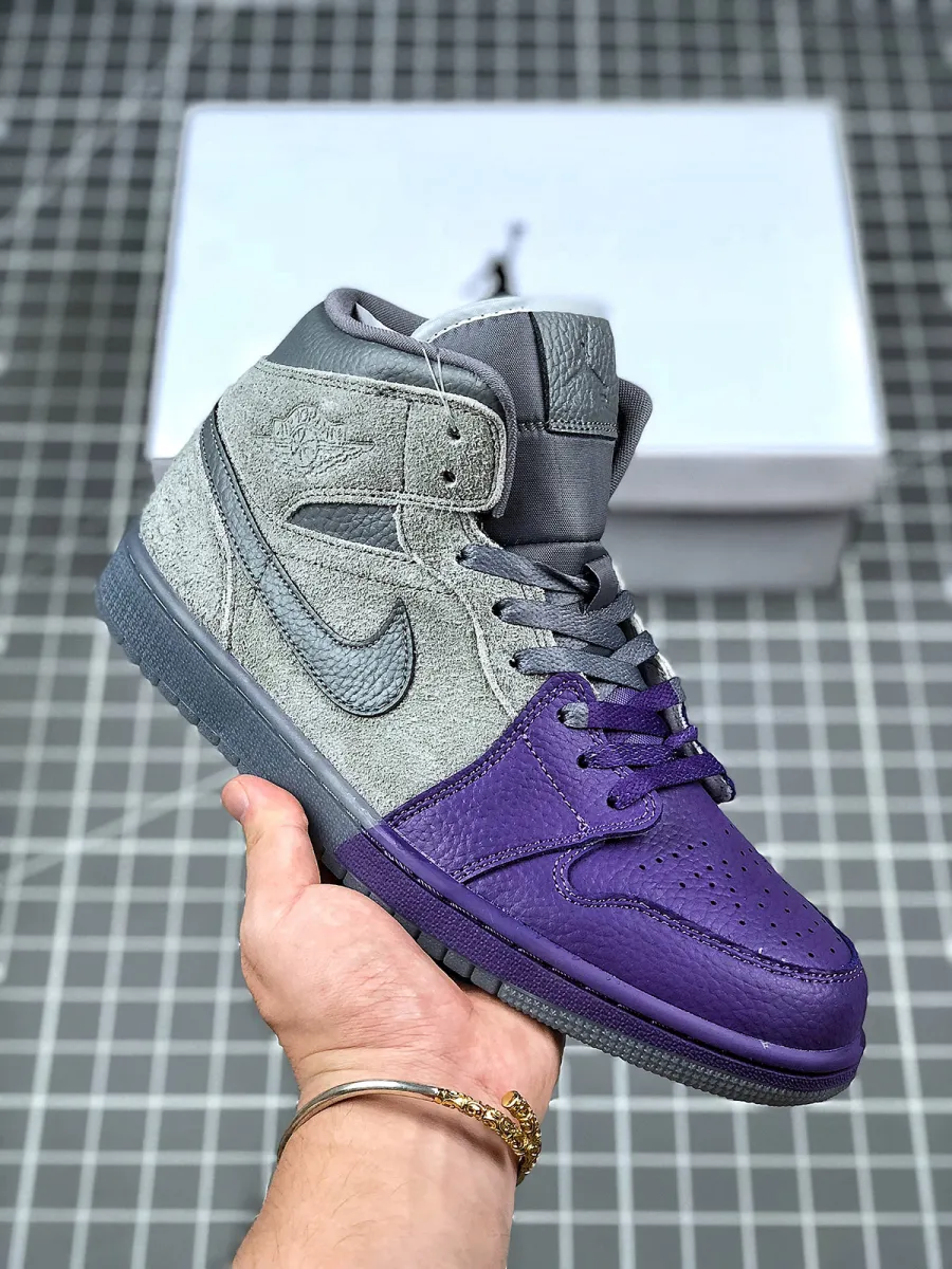 Sheila Rashid x Air Jordan 1 Mid Purple Grey CW5897-005 Sheila Rashid Jordan 1