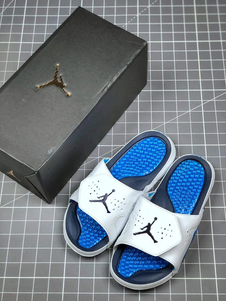 Air Jordan Hydro 5 White/Navy Blue-Royal Blue New Releases