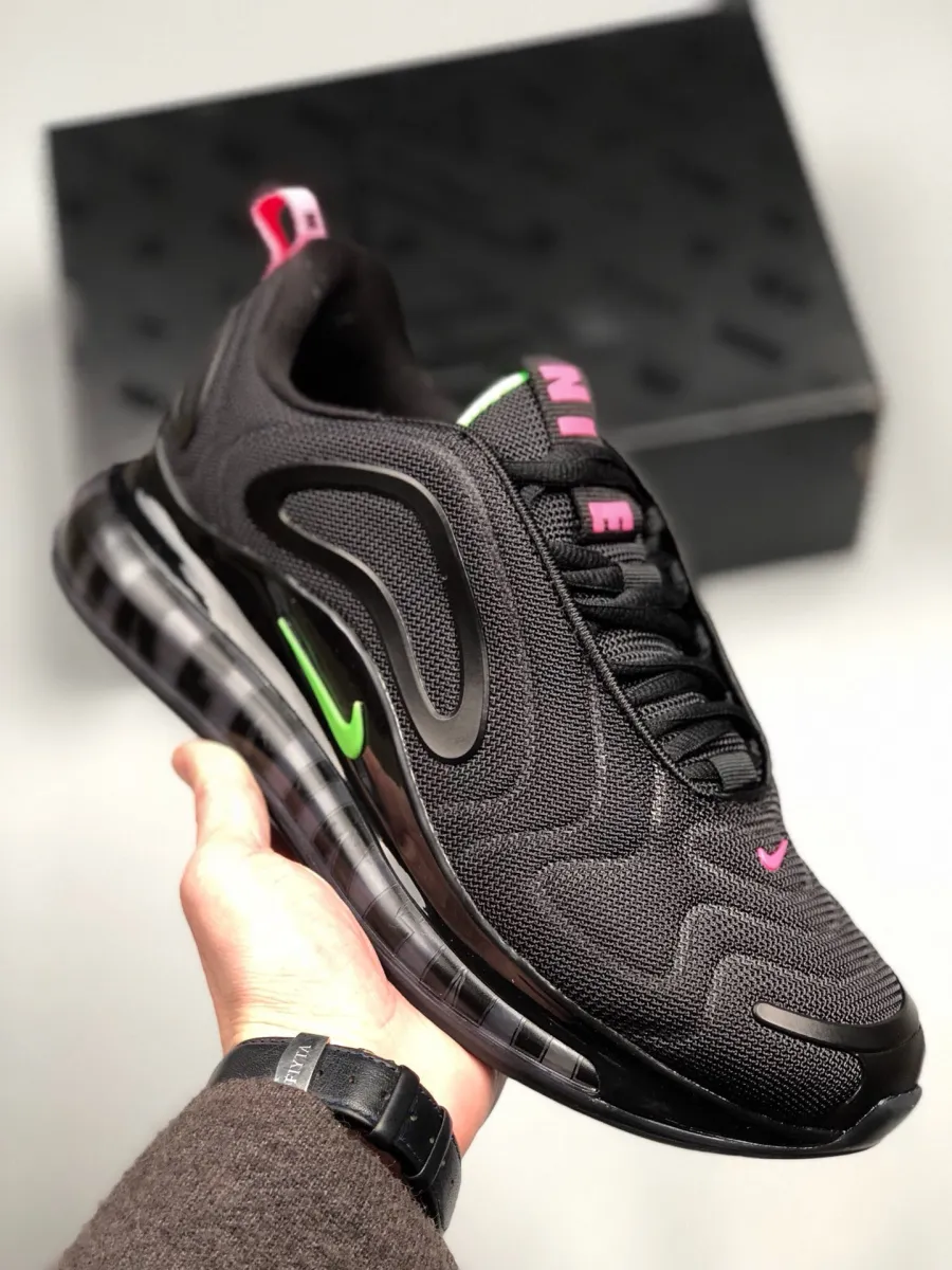 Nike Air Max 720 Black/Hyper Pink-Scream Green - nike air max pink and green