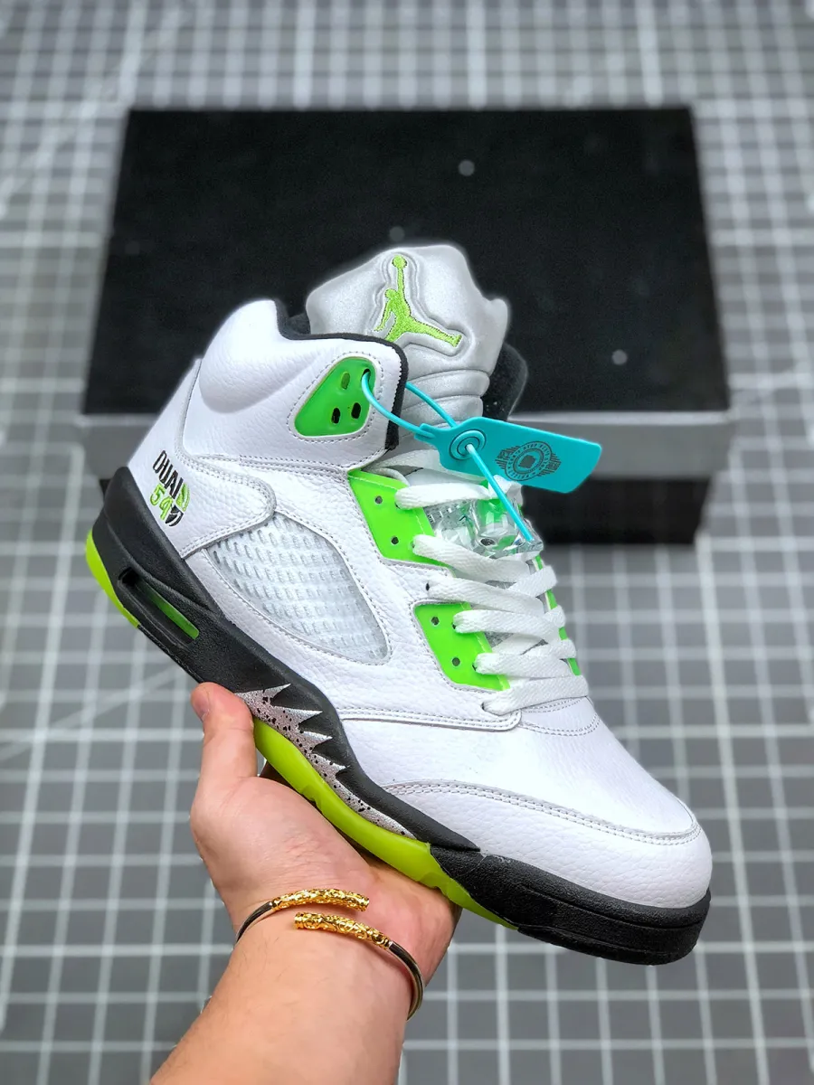 Air Jordan 5 Retro 'Quai 54' White/Black-Radiant Green 467827-105 Online