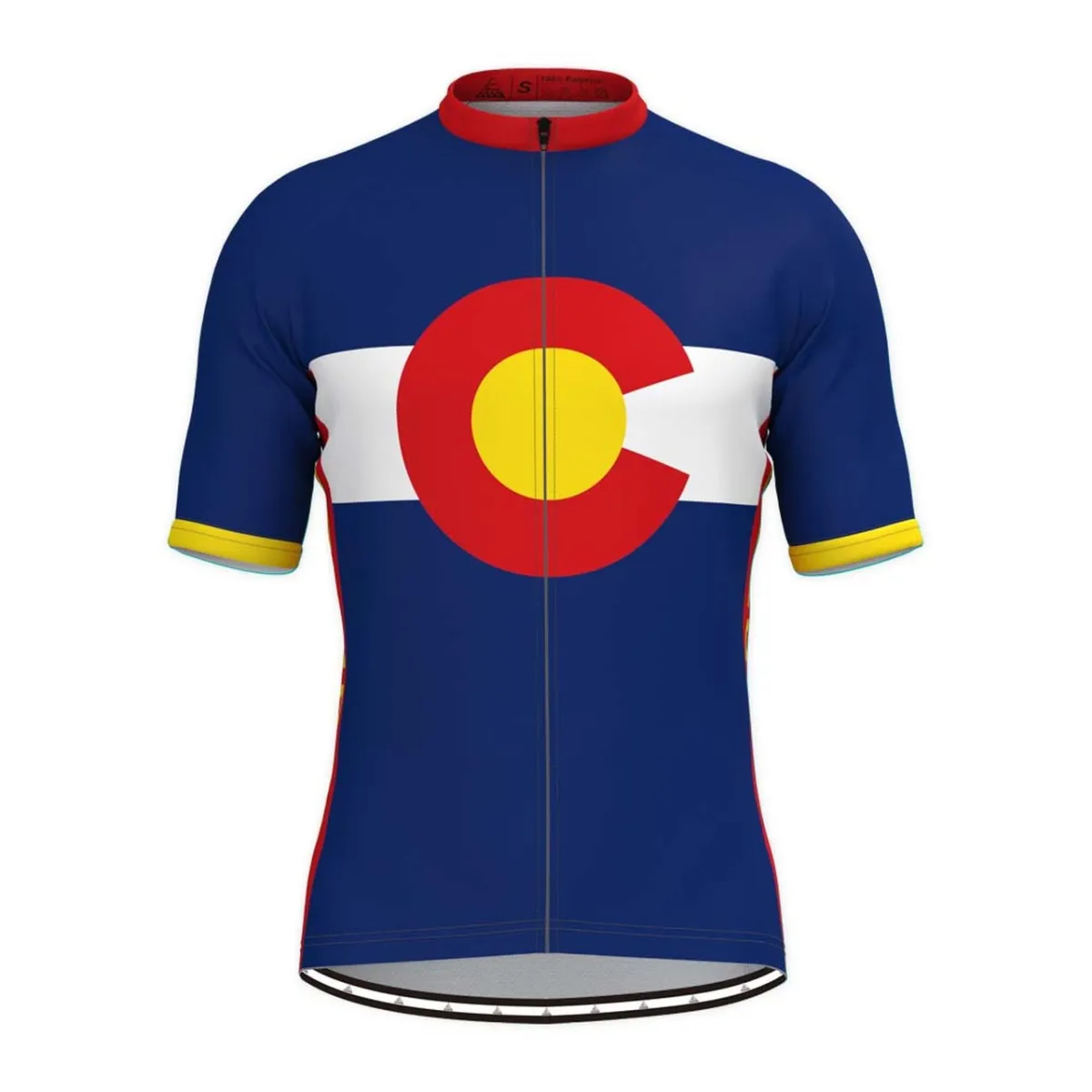 Colorado State Flag Men's Cycling Jersey Red Yellow
