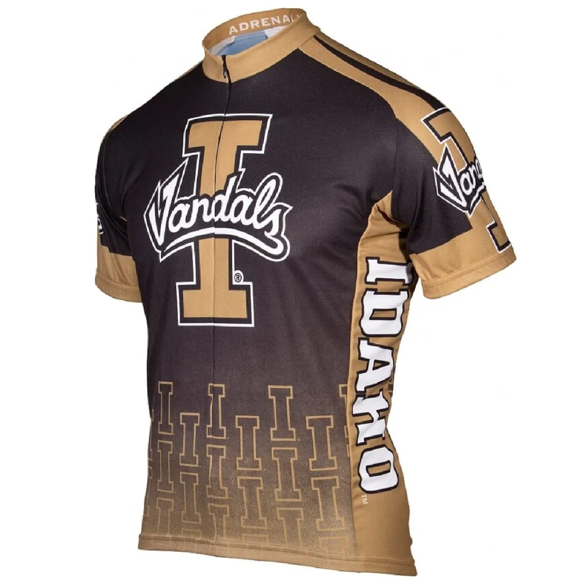 Adrenaline Promo Idaho University Vandals 3/4 zip Men's Cycling Jersey, Idaho Cycling Jersey IDAHO-MED