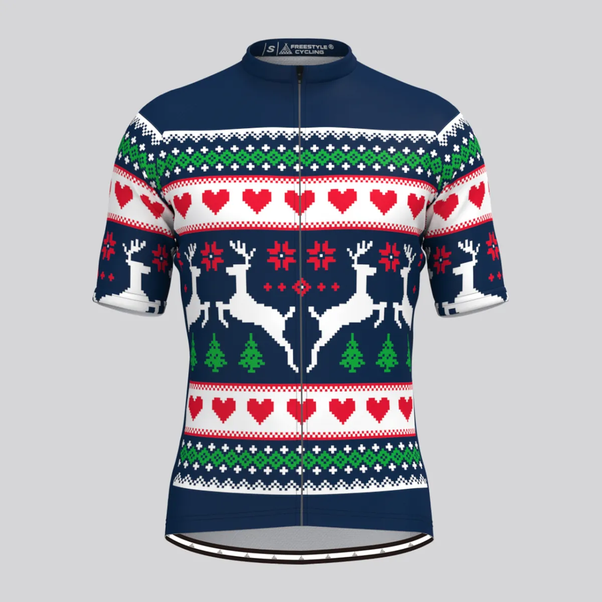 Men's Classic Ugly Christmas sweater Cycling Jersey - Navy