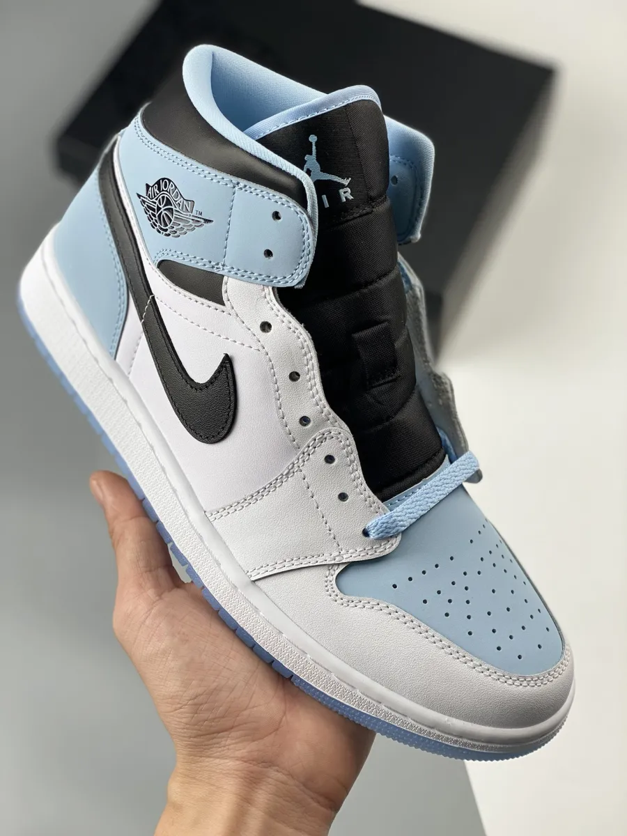 Air Jordan 1 Mid White Black Blue DV1308-104 #blue and black jordan 1 mids