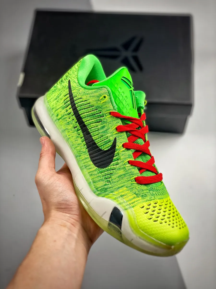 NIKEiD Kobe 10 Elite Low 'Grinch' Multi-Color 802817-993 Kobe 10 Grinch