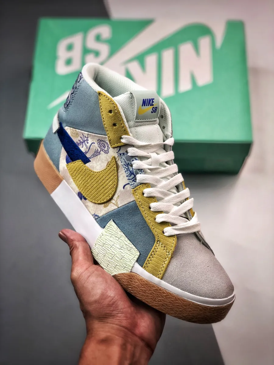 Nike SB Zoom Blazer Mid Premium 'Paisley' Orange And Blue Nike Blazers