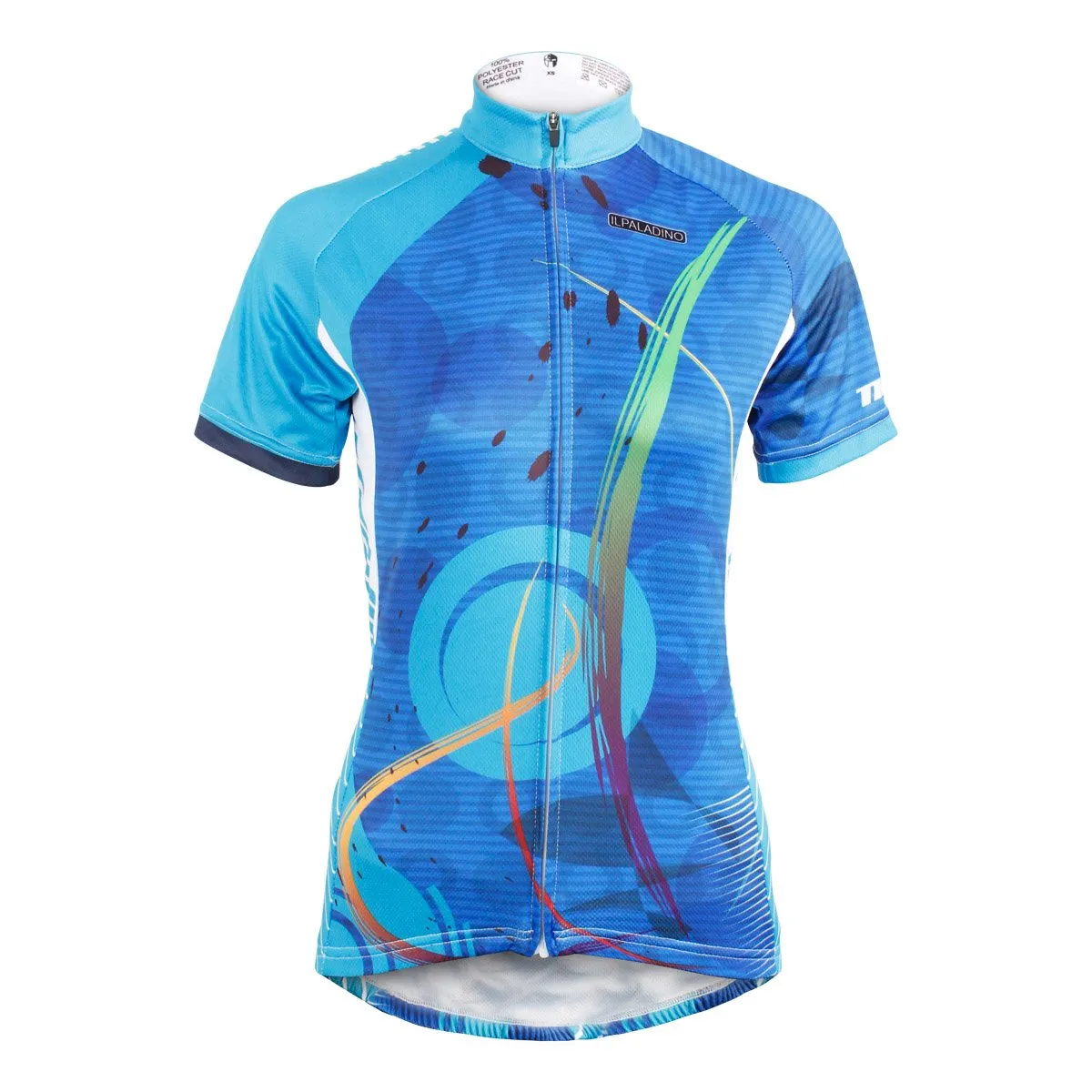 Ilpaladino Blue Patterned Women's Summer Quick Dry Short-Sleeve Cycling Jersey Biking Shirts Breathable Apparel Outdoor Sports Gear Clothes NO.593