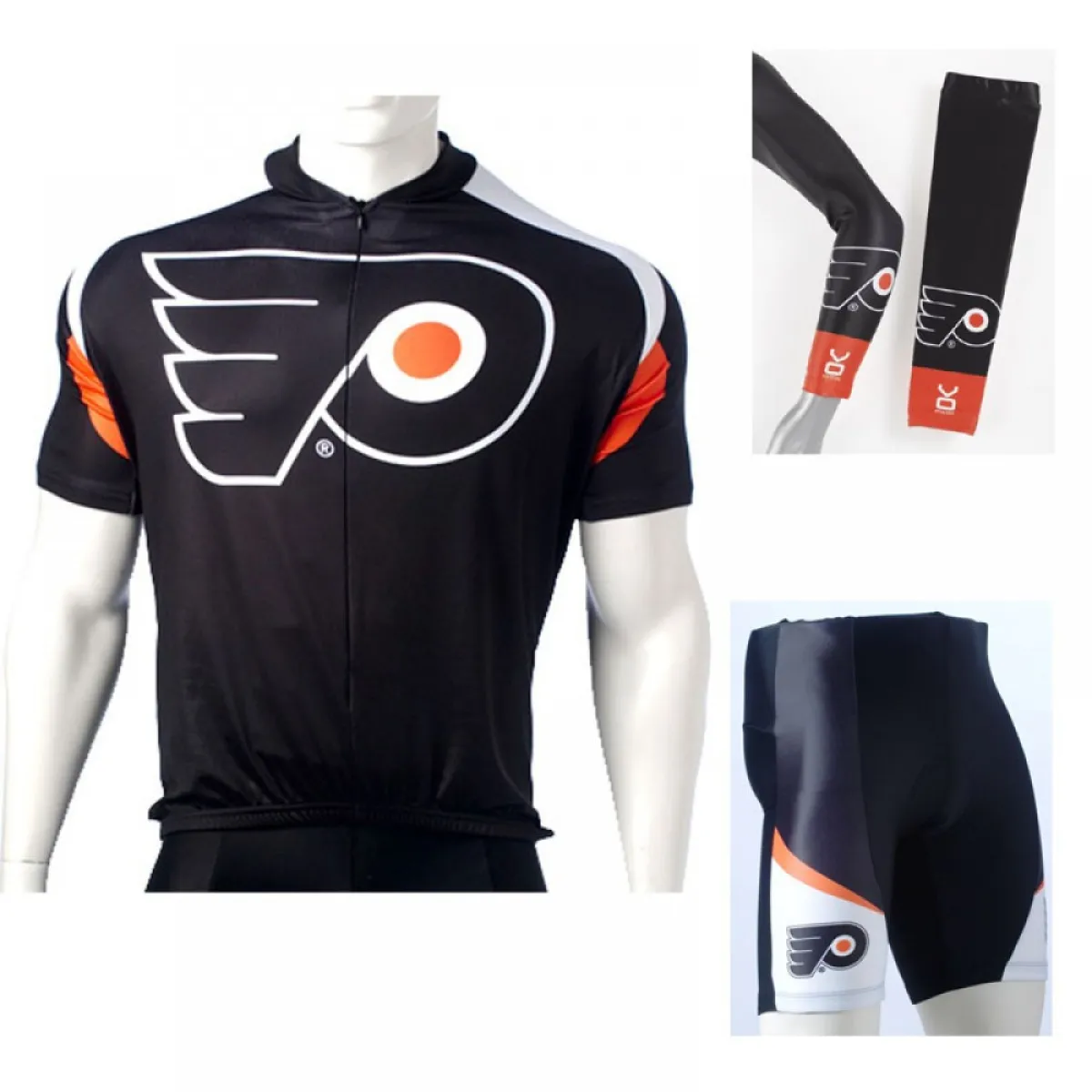 NHL Philadelphia Flyers Cycling Jerseys Bib Shorts Arm Warmers