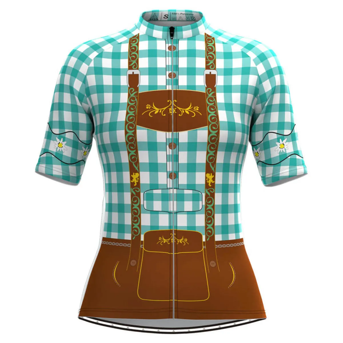 Women's Tirolese Cycling Jersey Blue-Green For Sale
