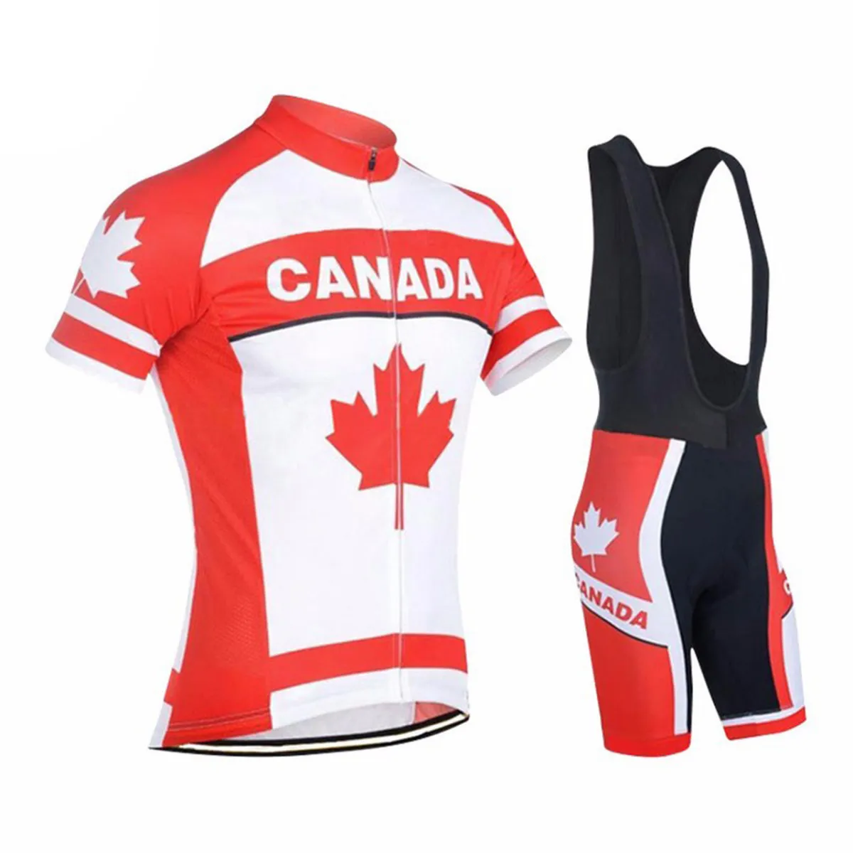 Maple Leaf Canada Flag Men's Cycling Kit White Red Online
