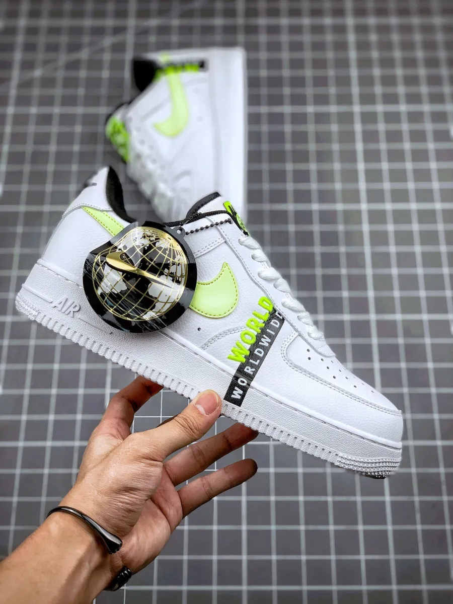 Nike Air Force 1 'Worldwide' White/Barely Volt-Volt-Black women's air force 1 barely volt