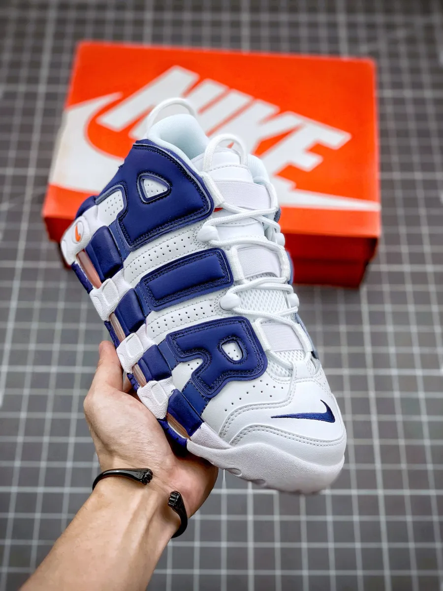 Air More Uptempo 'Knicks' White/Deep Royal Blue-Team Orange 921948-101 Brand New