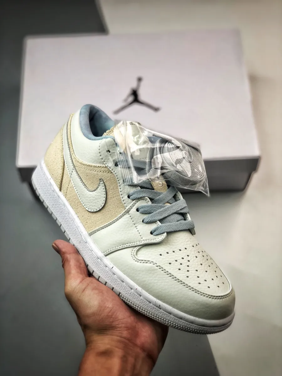 Air Jordan 1 Low Canvas Grey Cream DQ4151-500 Air Jordan 1 Canvas
