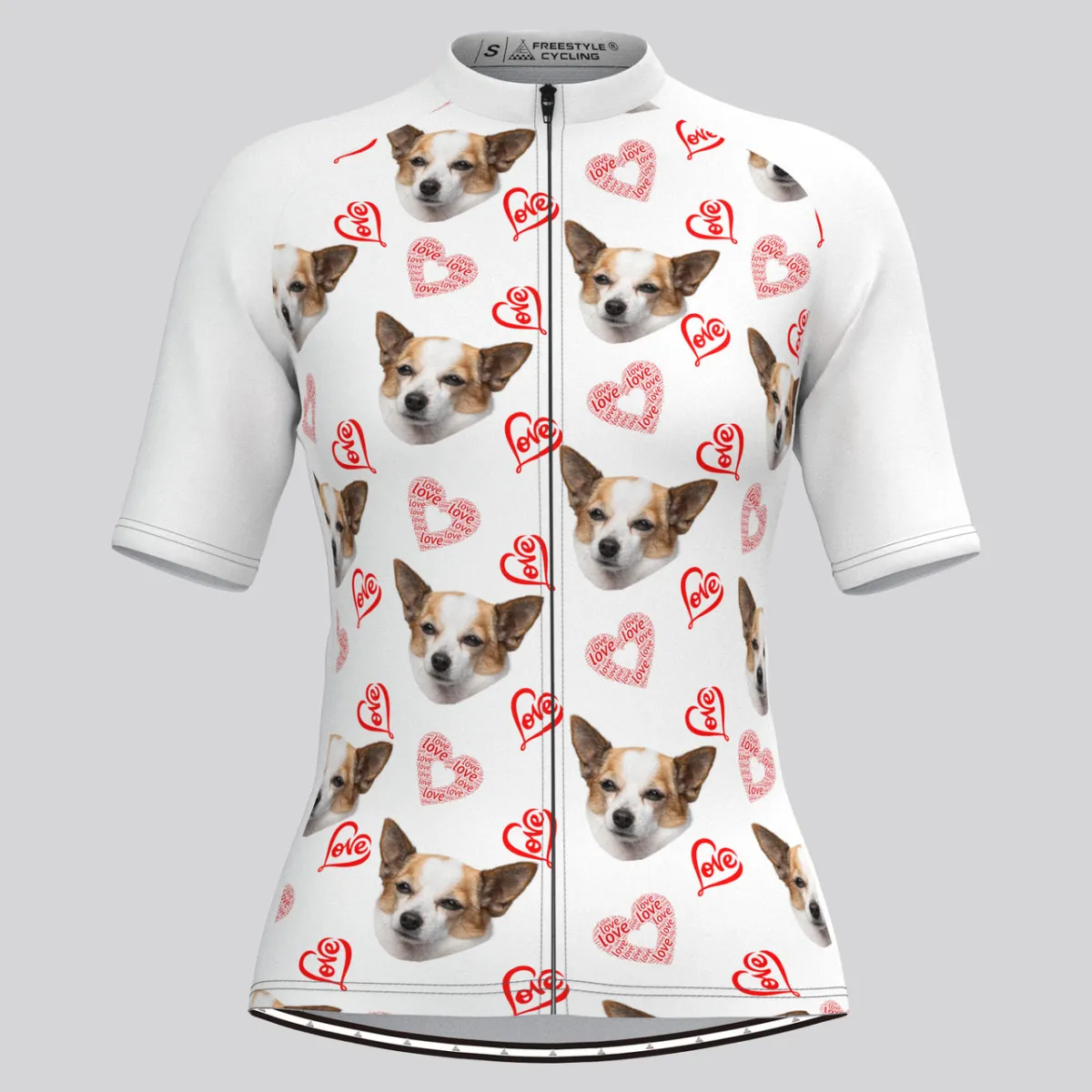 Custom Pup Face V4 Women's Jersey-White Outlet