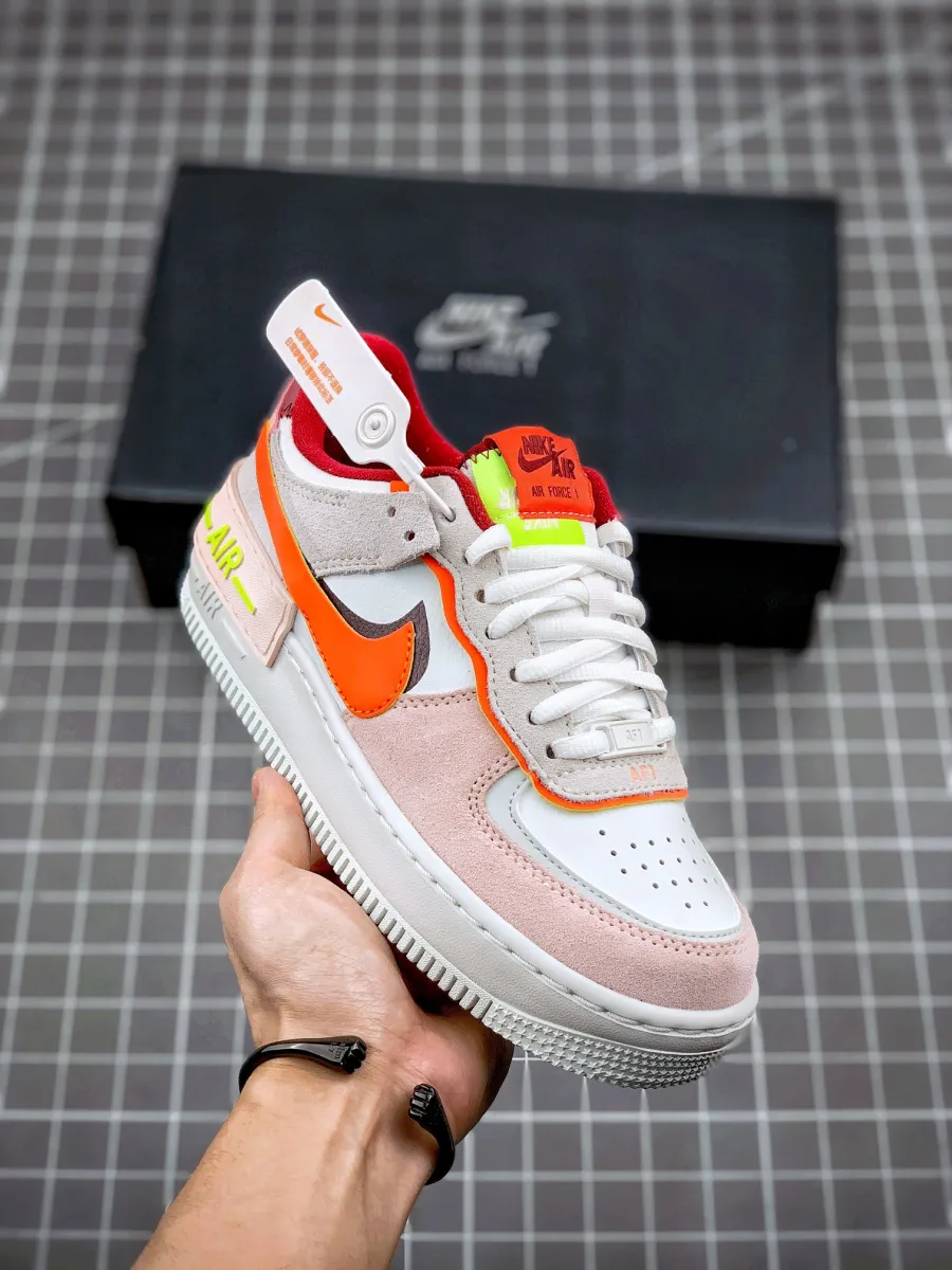Nike Air Force 1 Shadow Team Red Volt For Womens CU8591-600 #wmns air force 1 shadow 'team red orange pearl'