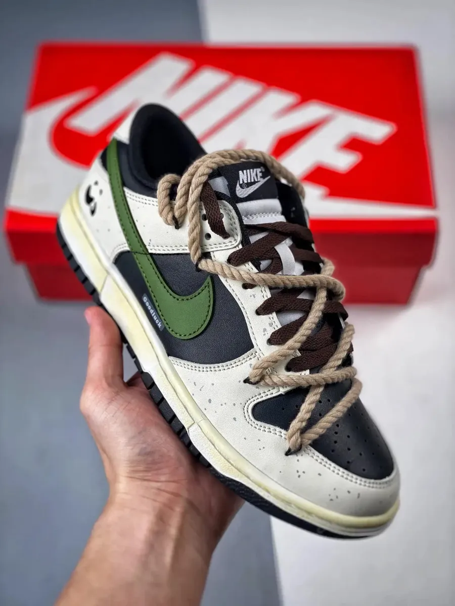 Nike Dunk Low Sail Black Green Restock