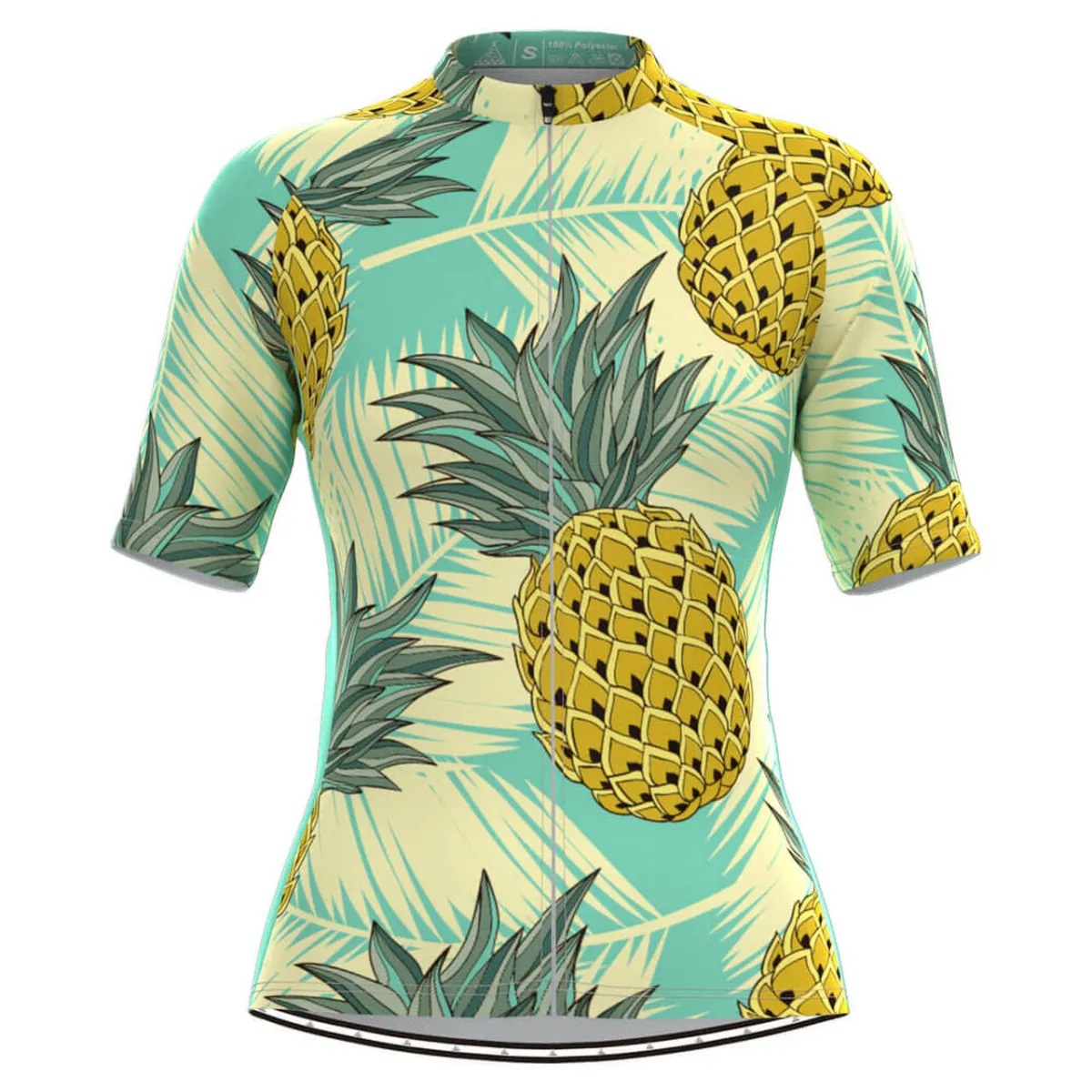 Women's Fruit Print Aloha Hawaiian Jersey - Pineapple