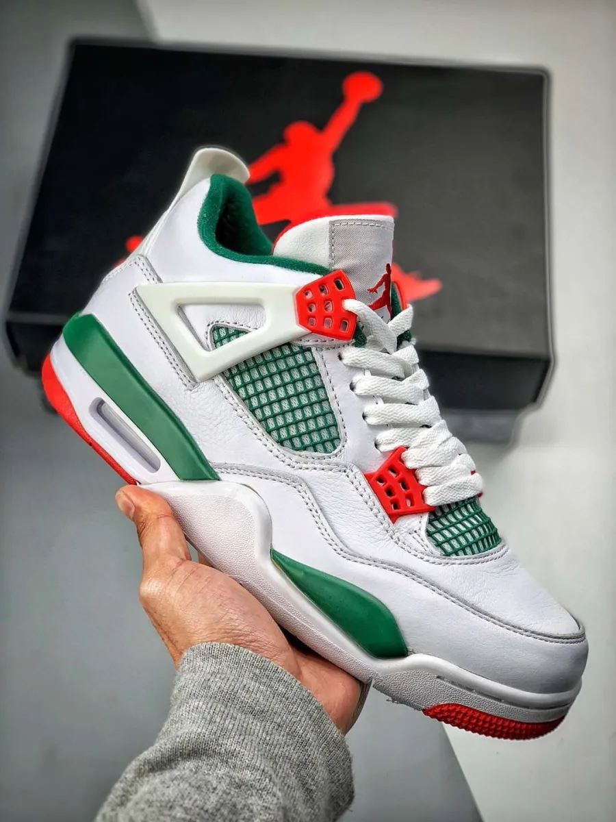 Air Jordan 4 Retro 'Do The Right Thing' White/Gorge Green-Varsity Red / jordan 4 white and green