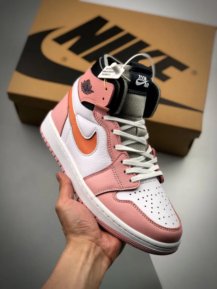Air Jordan 1 Zoom Comfort Pink Glaze/Cactus Flower-White CT0979-601 air jordan 1 pink glaze