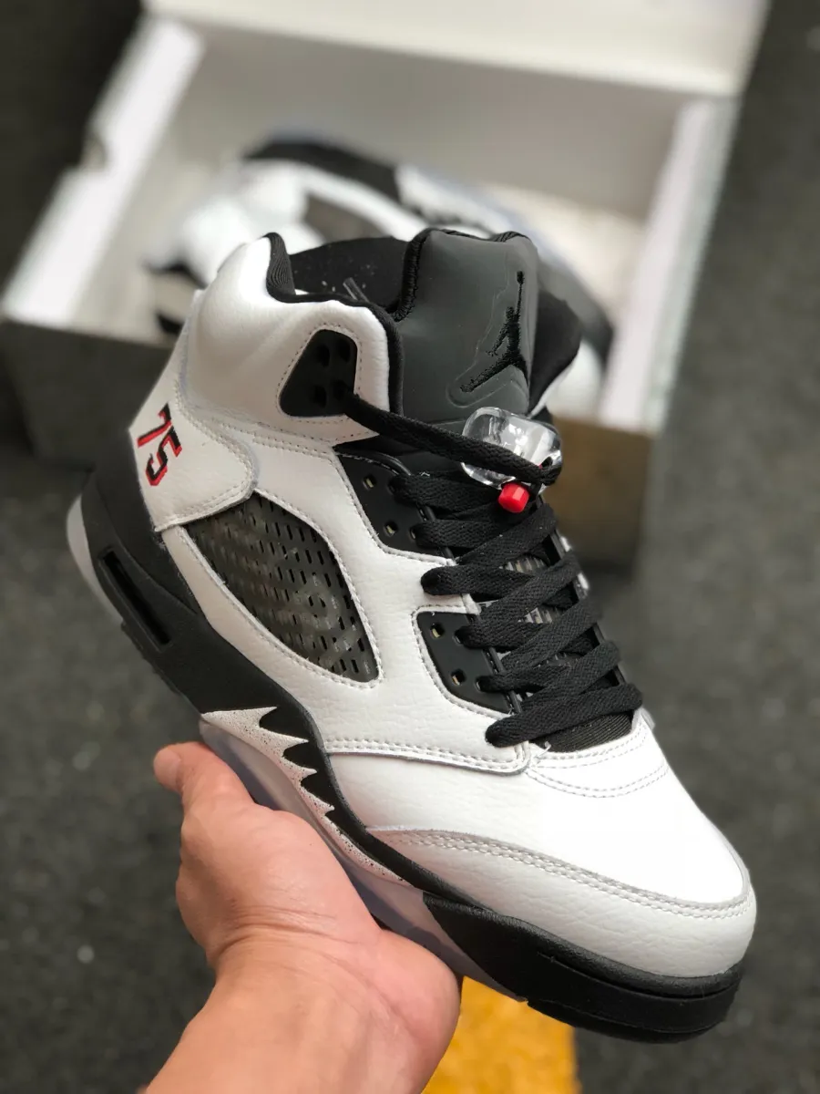 Air Jordan 5 'PSG' White/Black - jordan 5 psg white