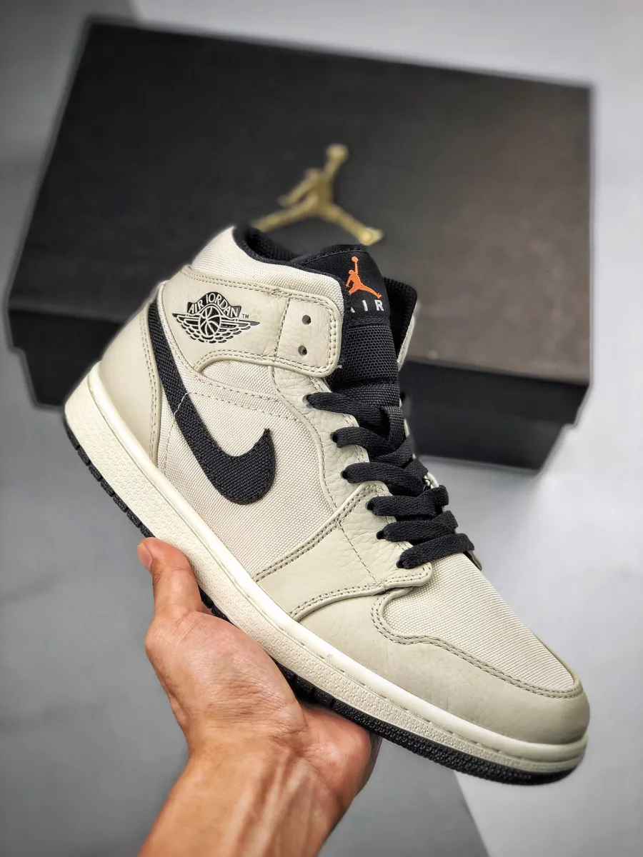 Jordan 1 Mid SE Beige Black 852542-002 #nike air jordan 1 mid light bone