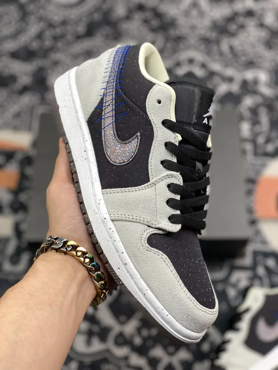 Air Jordan 1 Low 'Crater' Black Grey DM4657-001 / jordan 1 mid crater grey university blue