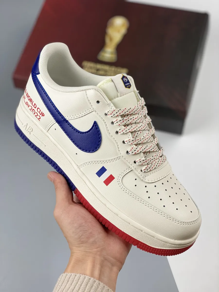Custom Nike Air Force 1 Low ‘World Cup 2022’ White Blue Red 1671349043 Online