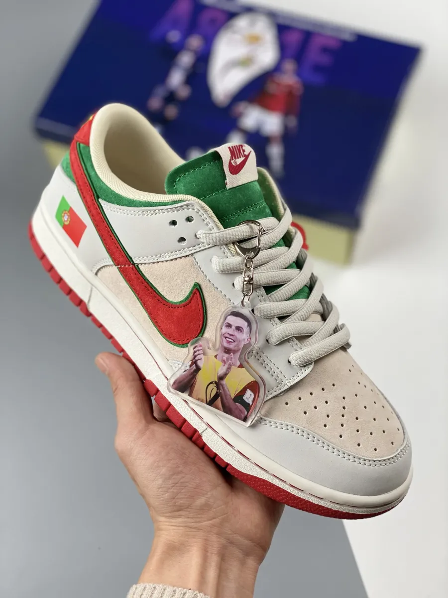 Custom Nike Dunk Low ‘Portugal’ White Grenn Red 1672819674 Online