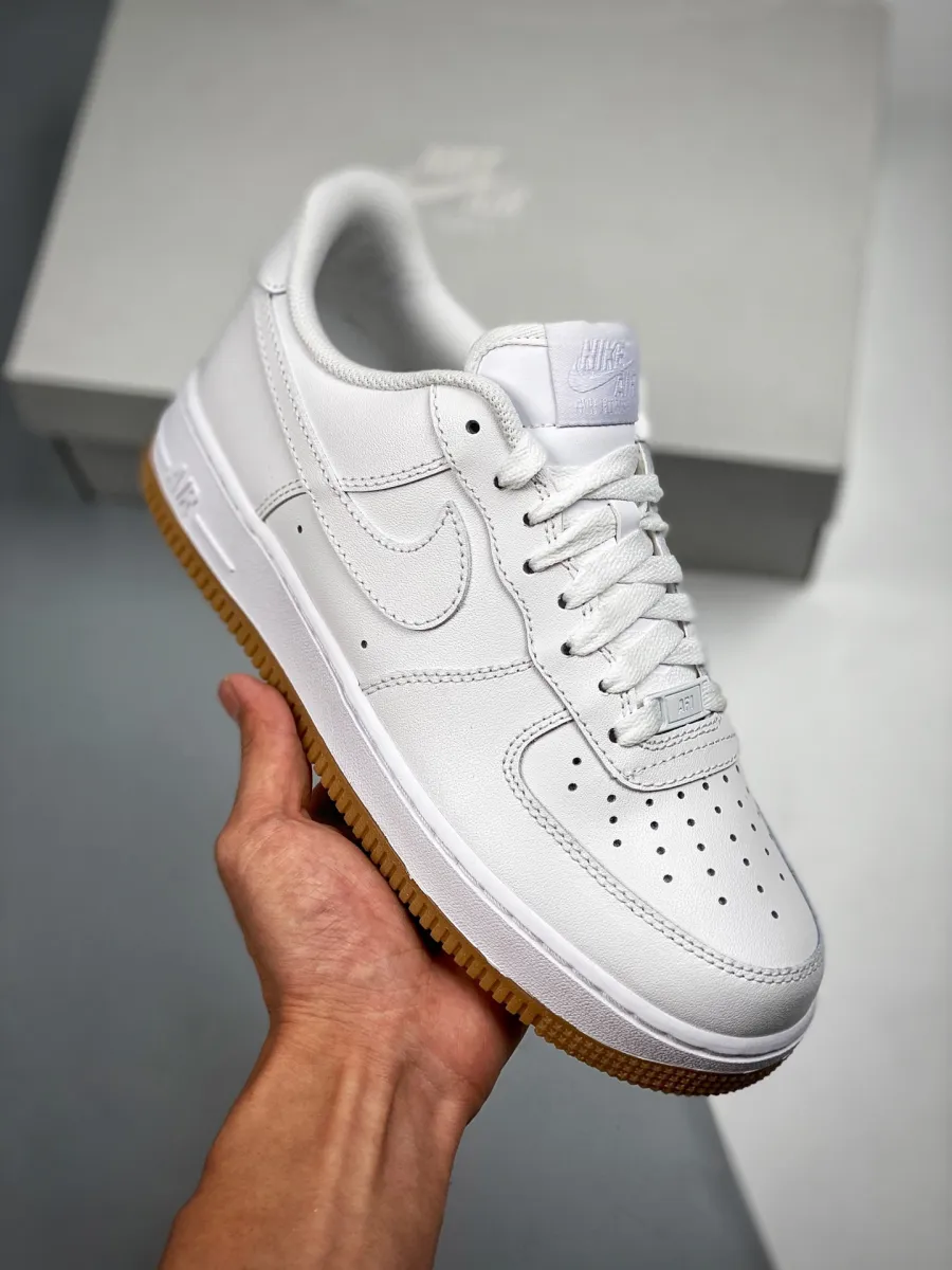 Nike Air Force 1 Low White/Gum - white air forces with gum bottoms